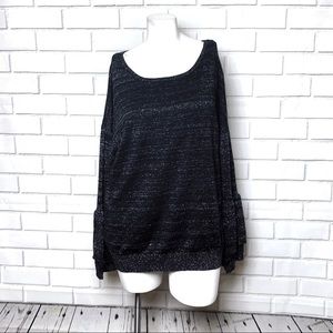 Black and metallic sweater